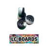LC BOARDS Urethane Swirl Bowl Wheels Black/White/Green