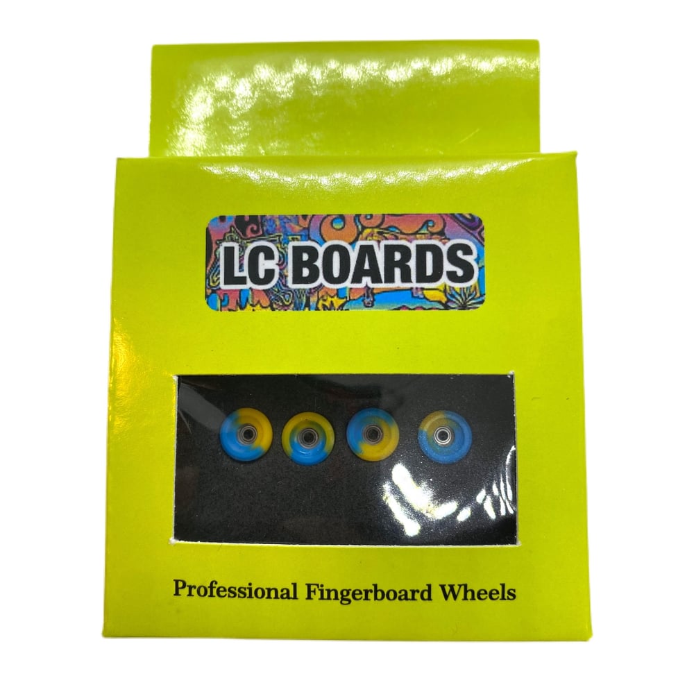 LC BOARDS Urethane Swirl Bowl Wheels Blue/Yellow