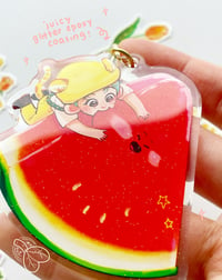 Image 2 of Mark & Watermelon Friend - 2.5" Acrylic Keychain