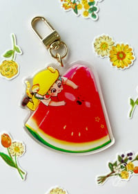 Image 1 of Mark & Watermelon Friend - 2.5" Acrylic Keychain