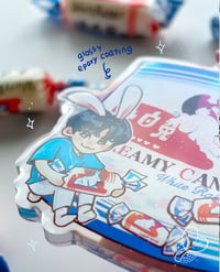 Image 2 of Doyoung White Rabbit Candy - 2.5" Acrylic Keychain