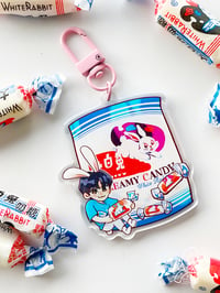 Image 1 of Doyoung White Rabbit Candy - 2.5" Acrylic Keychain