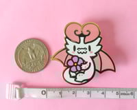 Image 2 of Sapphic Flower Pride Dragon Enamel Pin