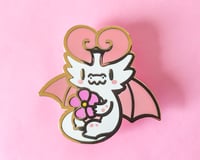 Image 1 of Sapphic Flower Pride Dragon Enamel Pin