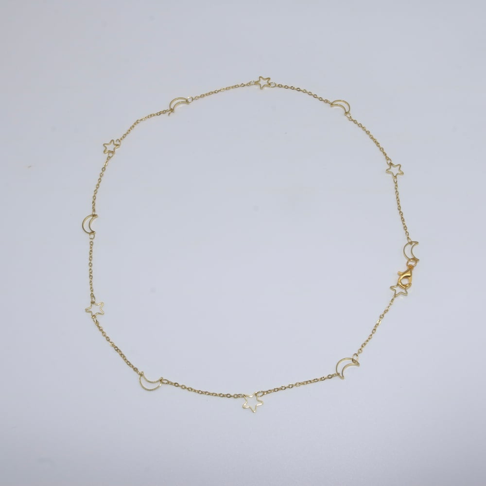 Image of 18k Star and Moon Necklace