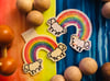 Sheep with Pride Rainbow Waterproof Vinyl Sticker or Card Stock Bookmark (choose one)