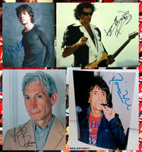 Image 2 of The Rolling Stones stickers autograph vinyl Mick Jagger, Keith Richards, Charlie Watts, Ronnie Wood 