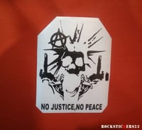 Image 4 of NO JUSTICE, NO PEACE guitar, car, laptop sticker vinyl decal skull anarchy rock