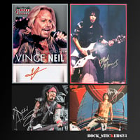 Image 2 of Motley Crue autographs stickers vinyl Tommy Lee, Vince Neil, Nikki Sixx, Mick Mars 