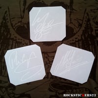 Image 5 of Motörhead autographs vinyl stickers Lemmy Kilmister, Phil Campbell, Mikkey Dee signature guitar 