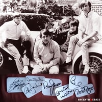 Image 1 of The Beach Boys autographs vinyl stickers Brian Wilson,Alan Jardine,Mike Love,Bruce Johnston....