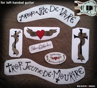 Image 5 of Warren DeMartini guitar stickers frenchie Charvel DMSF Custom Ratt decal set 7
