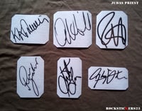 Image 4 of Judas Priest autographs vinyl stickers Glenn Tipton, Ian Hill, K. K. Downing, Richie Faulkner...