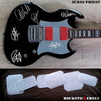 Image 1 of Judas Priest autographs vinyl stickers Glenn Tipton, Ian Hill, K. K. Downing, Richie Faulkner...