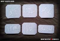 Image 3 of Def Leppard stickers autographs vinyl Joe Elliot,Phil Collen, Rick Allen,Rick Savage, Steve Clark...