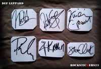 Image 4 of Def Leppard stickers autographs vinyl Joe Elliot,Phil Collen, Rick Allen,Rick Savage, Steve Clark...