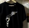 T-shirt noir motif coeur 