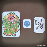 Image 2 of Billy Corgan guitar stickers Radha Krishna Smashing Pumpkins strat Jewish Star