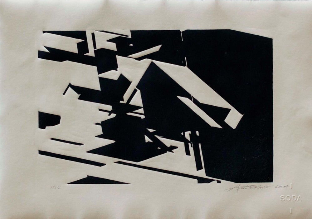 Image of 'UNTITLED #3' woodblock print by SODA (2021)