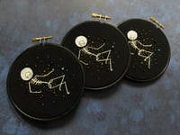 Image 3 of Space Skeleton 4" Embroidery Hoop