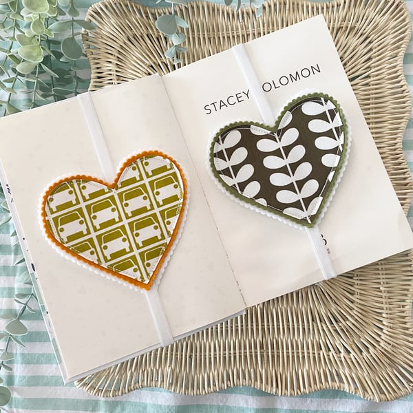 Image of Orla Kiely Fabric Heart Bookmark 