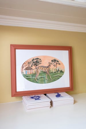 Image of pre-order - Edgar - A3 Giclee print with oval mount