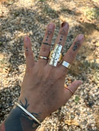 Image 1 of Stamped brass statement ring