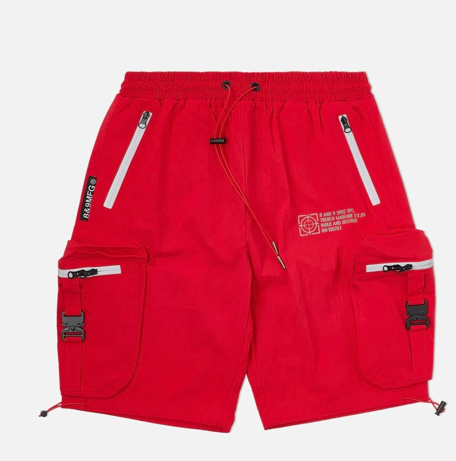 Image of 8&9 Red 3M Combat Shorts