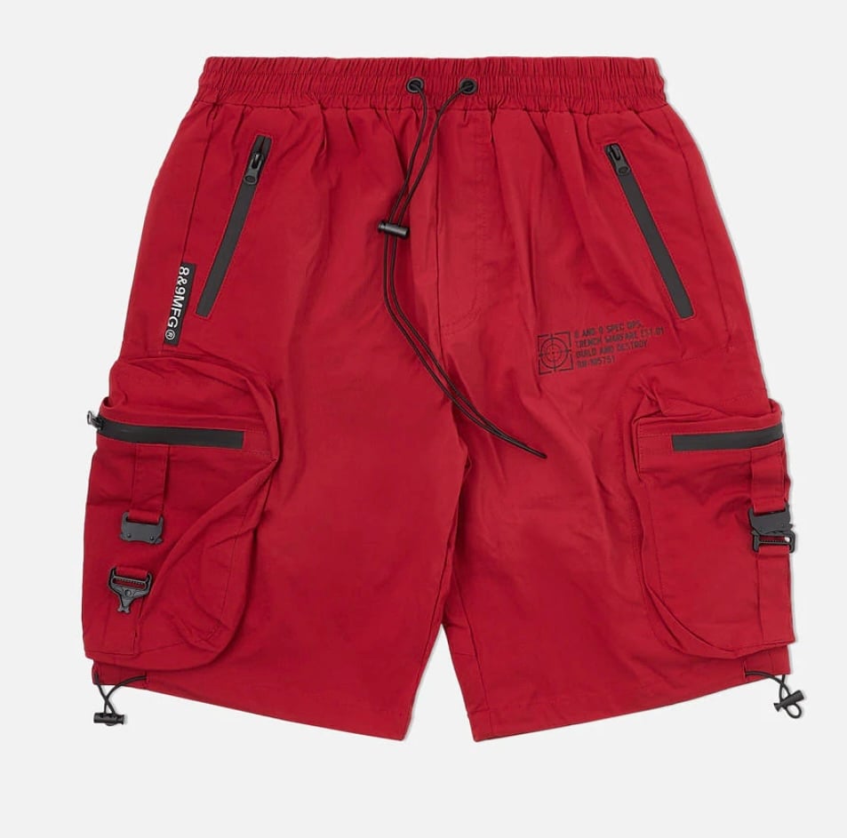 Image of 8&9 Red/Black Combat Shorts
