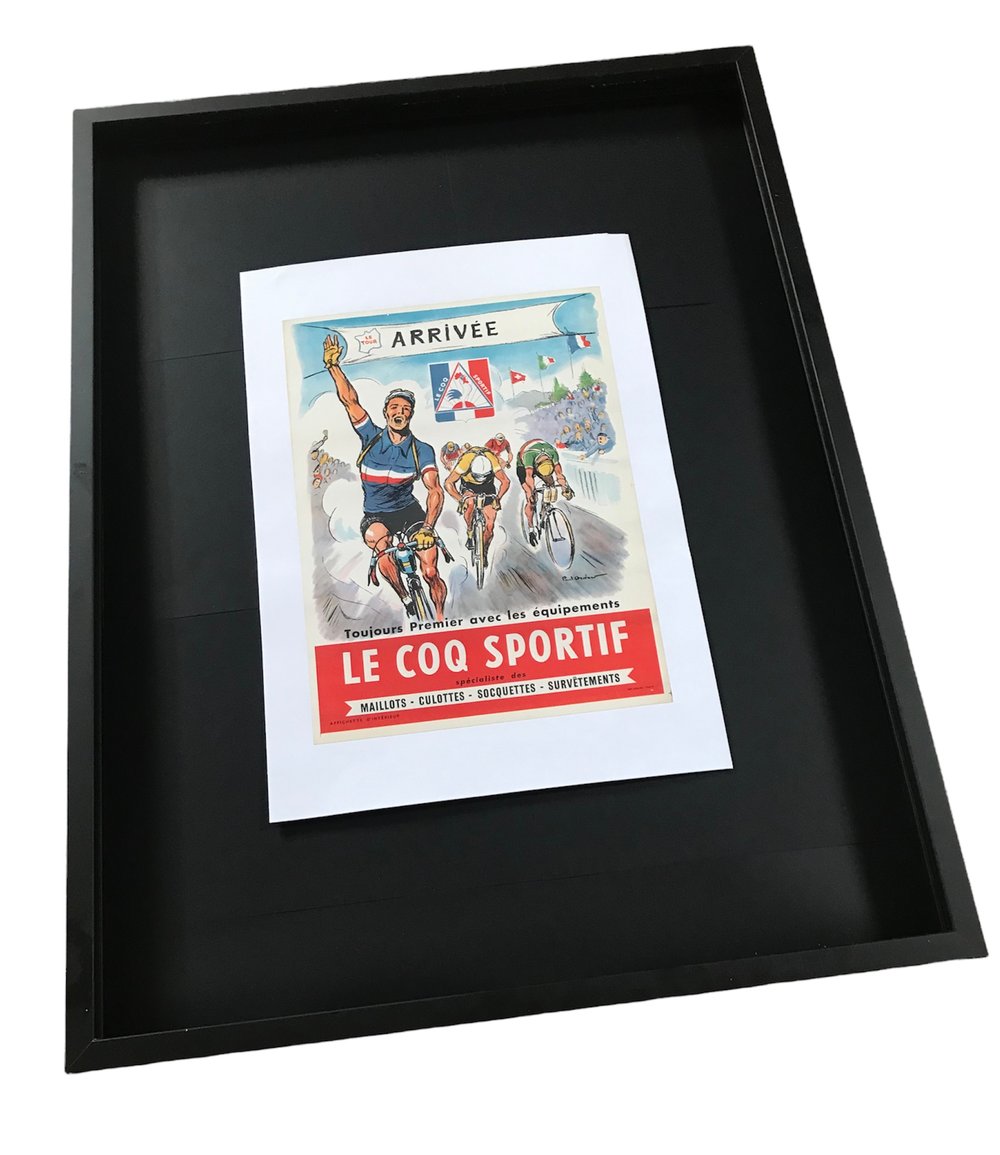 Original vintage poster Le Coq Sportif / Circa 1950s Tour de France illustrated by Paul Ordner. 