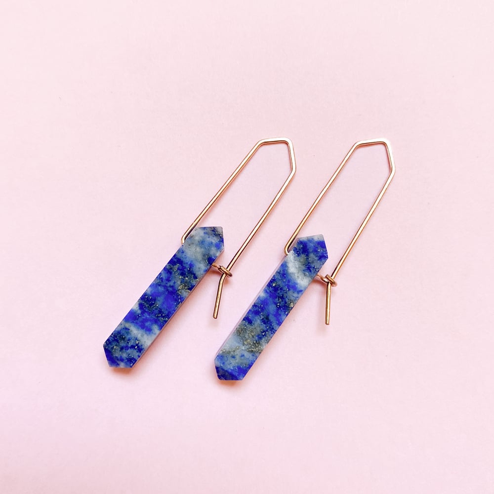 Image of Lapis Lazuli Point Earrings