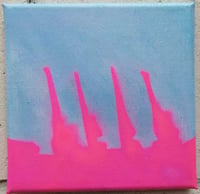 Sean Worrall -  "Bristol Skyline No.1, The Cranes" (June 2022) - Acrylic on canvas, 20x20cm