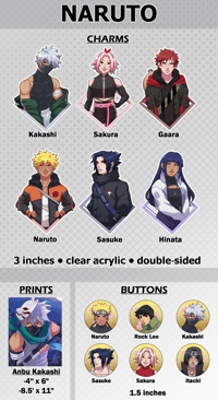 Image 1 of Naruto Buttons, Charms, and Prints