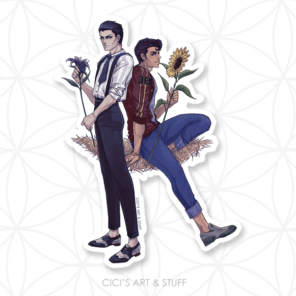 Image of SuperBat Flowers AU Sticker