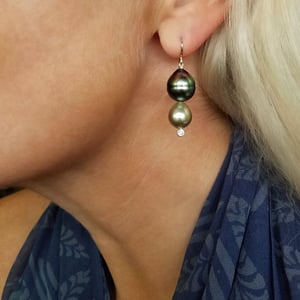Tahitian & SS Mix Pearl Earrings 
