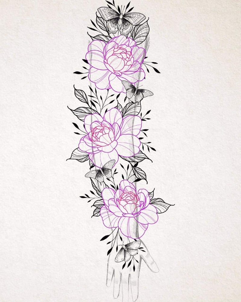 Image of Bras Nebula Pivoines et Papillons 