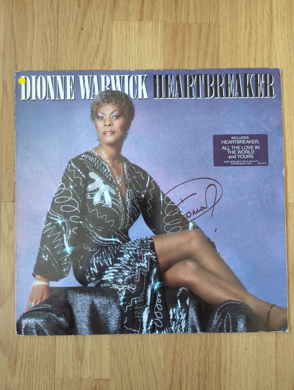 Dionne Warwick Heartbreaker Signed Vinyl