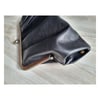 Pleated Leather Clutch Black