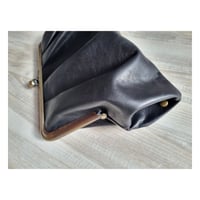 Image 5 of Pleated Leather Clutch Black
