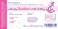 All White Birthday Sail Invitation