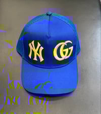 Image 1 of BRAVEST STUDIOS NY GG TRUCKER HAT IN ROYAL BLUE