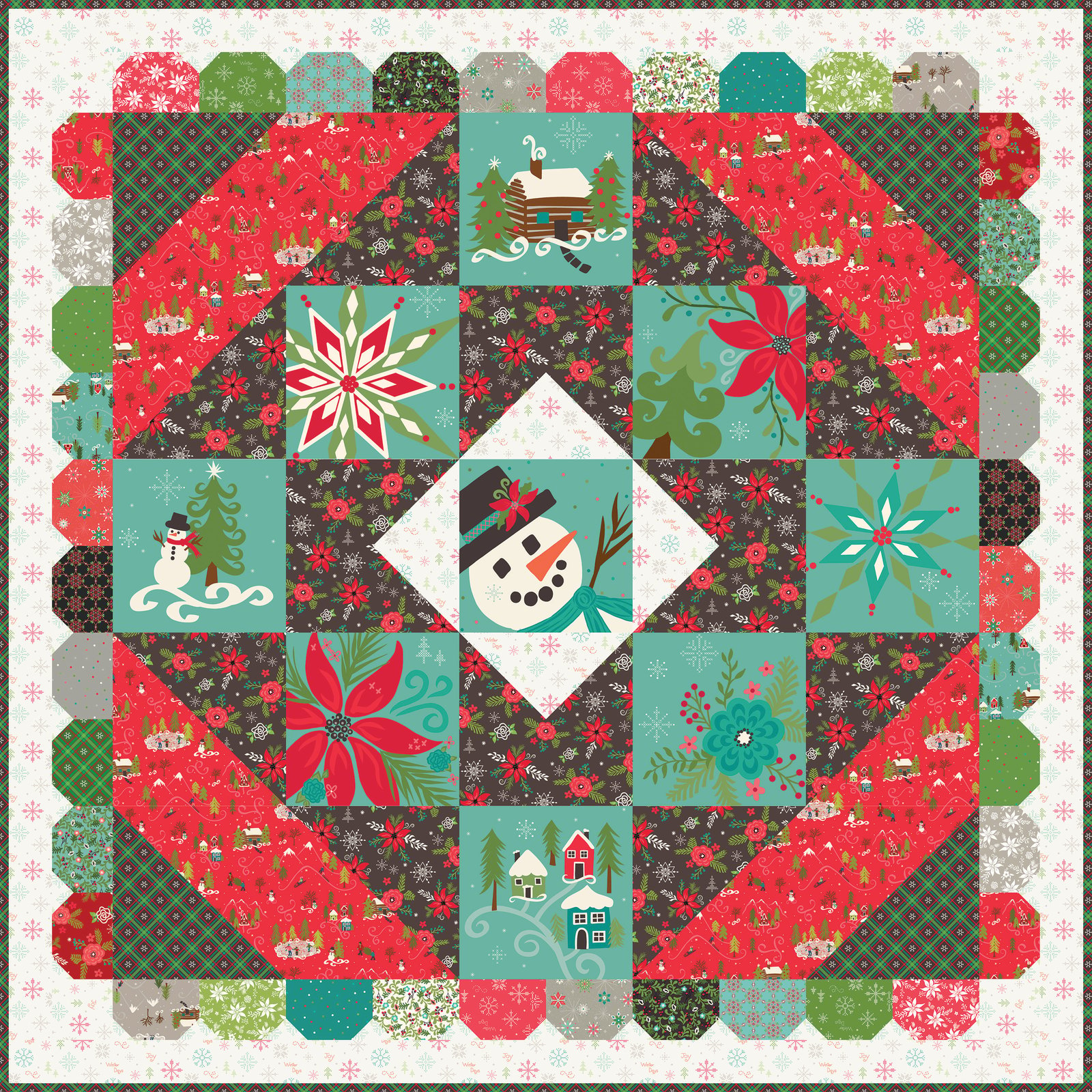 Winter Wonder Gone Plaid selling Diagonal Quilt Kit | By Heather Peterson for Riley Blake | Includes pattern | Throw size | Holiday quilt kit