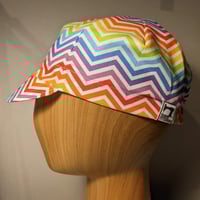 Image 1 of Cotton Cycling Cap - Rainbow Chevrons 