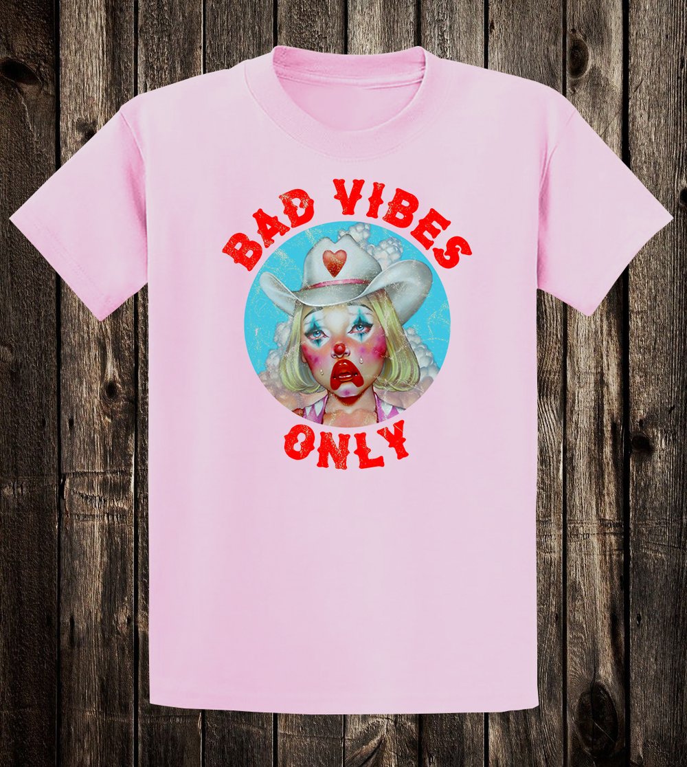 Bad Vibes Tee (ringers, pink, yellow)