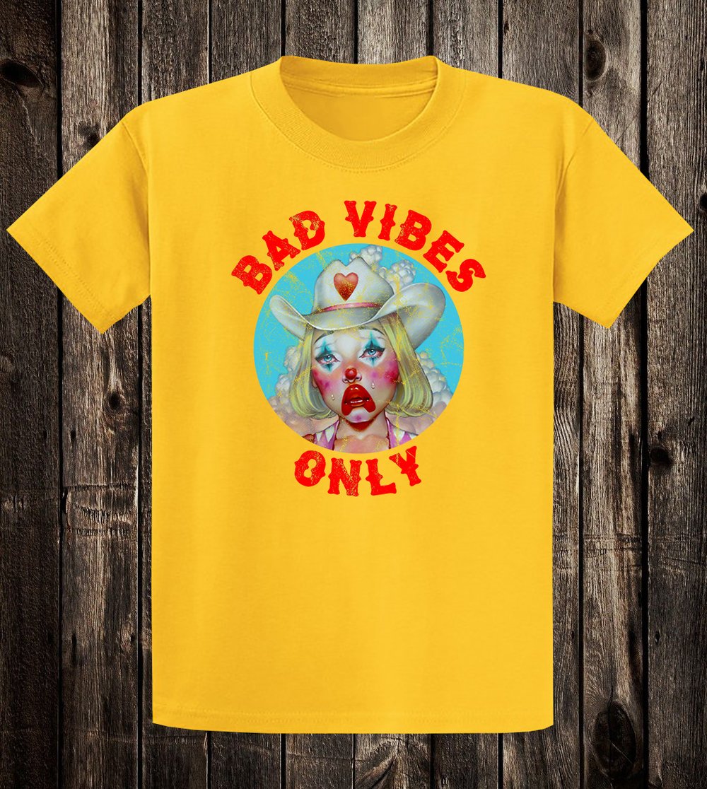 Bad Vibes Tee (ringers, pink, yellow)