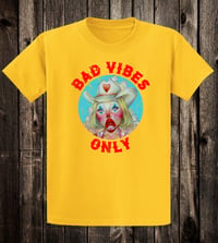 Image 4 of Bad Vibes Tee (ringers, pink, yellow)