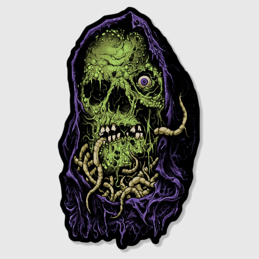 Image of Worm Reaper Die-cut Sticker