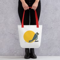 Image 4 of All-Over Print Tote BIRD 1 (Yellow)
