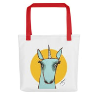 Image 2 of All-Over Print Tote Blue Unicorn