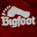 Image of Bigfoot Hoodie.  White on Maroon